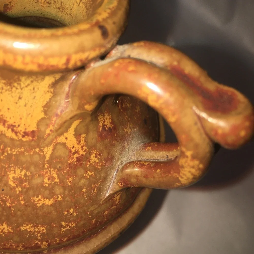 Pottery Jug Handmade Rare Signed Leaf Fall Decor H.‎ Lewine